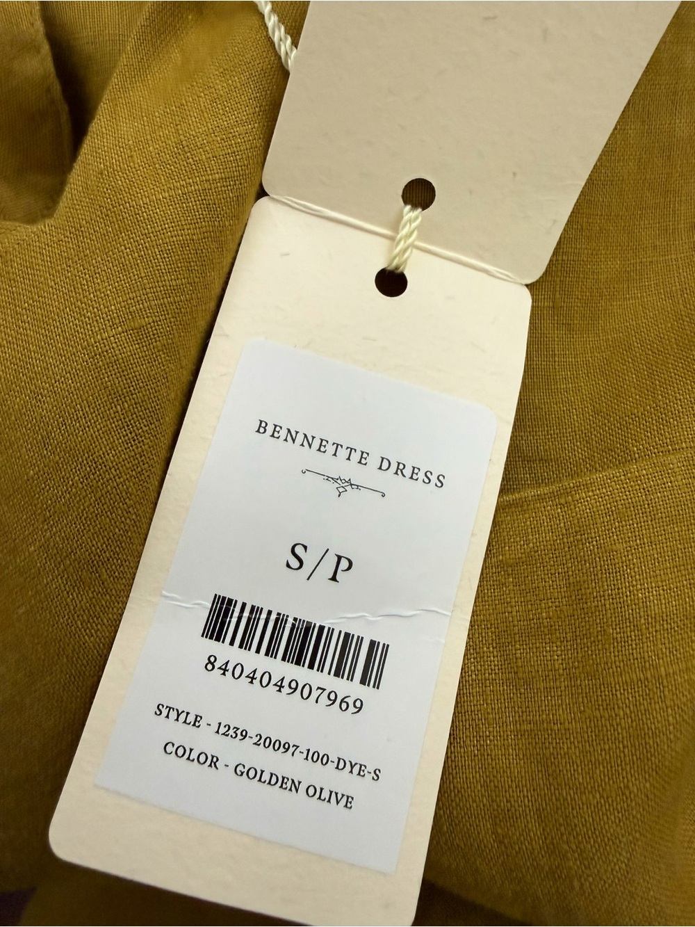 NWT DÔEN Bennett Linen Dress in Golden Olive Sz S - Picture 12 of 17